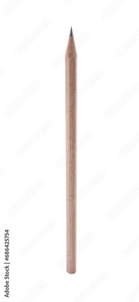 One sharp graphite pencil isolated on white