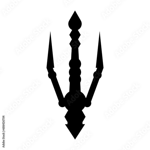 Simple vintage poseion trident spear template Logo design.