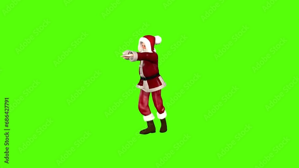 Santa Claus Ballet Dance Green Screen Animation Seamless Loop Santa Claus Ballet Dance Green Screen Animation Seamless Loop