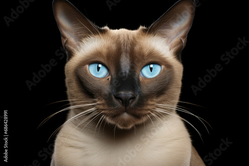 Pet animals portrait feline breed domestic blue cute cat kitten fur beautiful siamese