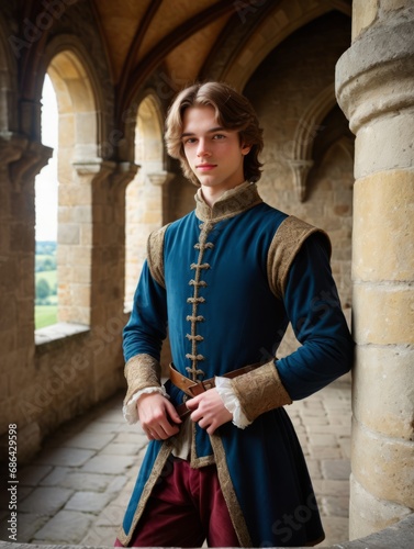 Portrait of a prince in a castle