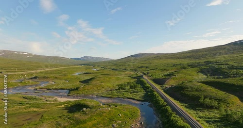 Wallpaper Mural Train travelling, Nordland county. Transport network infrastructure Norway Torontodigital.ca