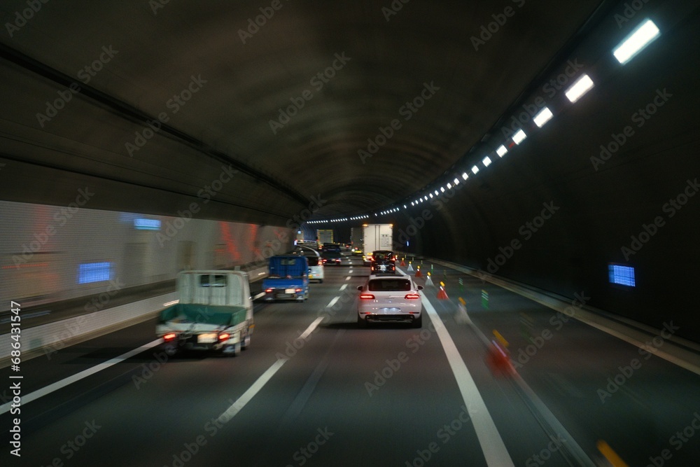 Shiga, Japan - Novmember 24, 2023: Konzeyama mountain tunnel of new Meishin Expressway
Shiga, Japan - Novmember 24, 2023: Konzeyama mountain tunnel of new Meishin Expressway