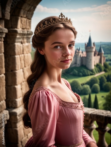 Portrait of a princess in a castle