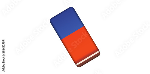 Isometric Icon Design Of Eraser in Trendy Style, Rubber Eraser Vector Illustration.