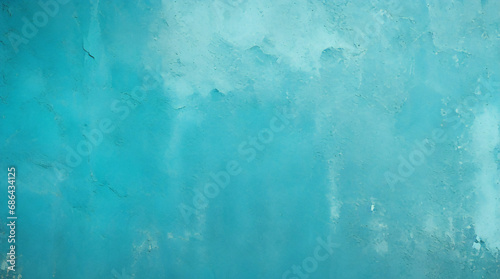 Dark turquoise art background. Large brush strokes. Acrylic paint in aquamarine or celadon colors. Abstract painting. Textured surface template for banner, poster. Narrow horizontal illustration photo