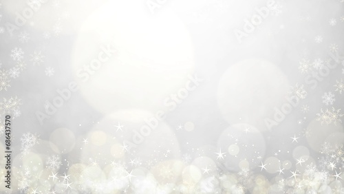 Particles shiny bokeh lights glow background. Abstract snowflake magic dust glittering light blurred for presentation luxury wedding  New year and Christmas festival.