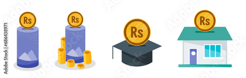 Saving Pakistani Rupee Money Set