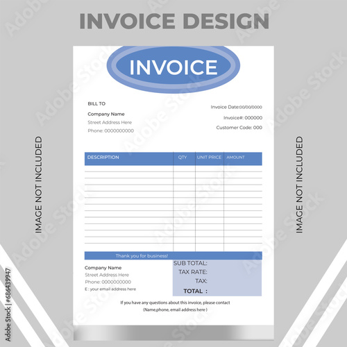 Creative Business Invoice Template, Corporate Invoice Design Template, Vector Invoice Template, Cash Creative Business Invoice Template, Corpora Memo, Vector Quotation Design Template. Stock Vector 
