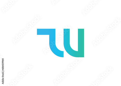 Modern letter T W logo design vector template