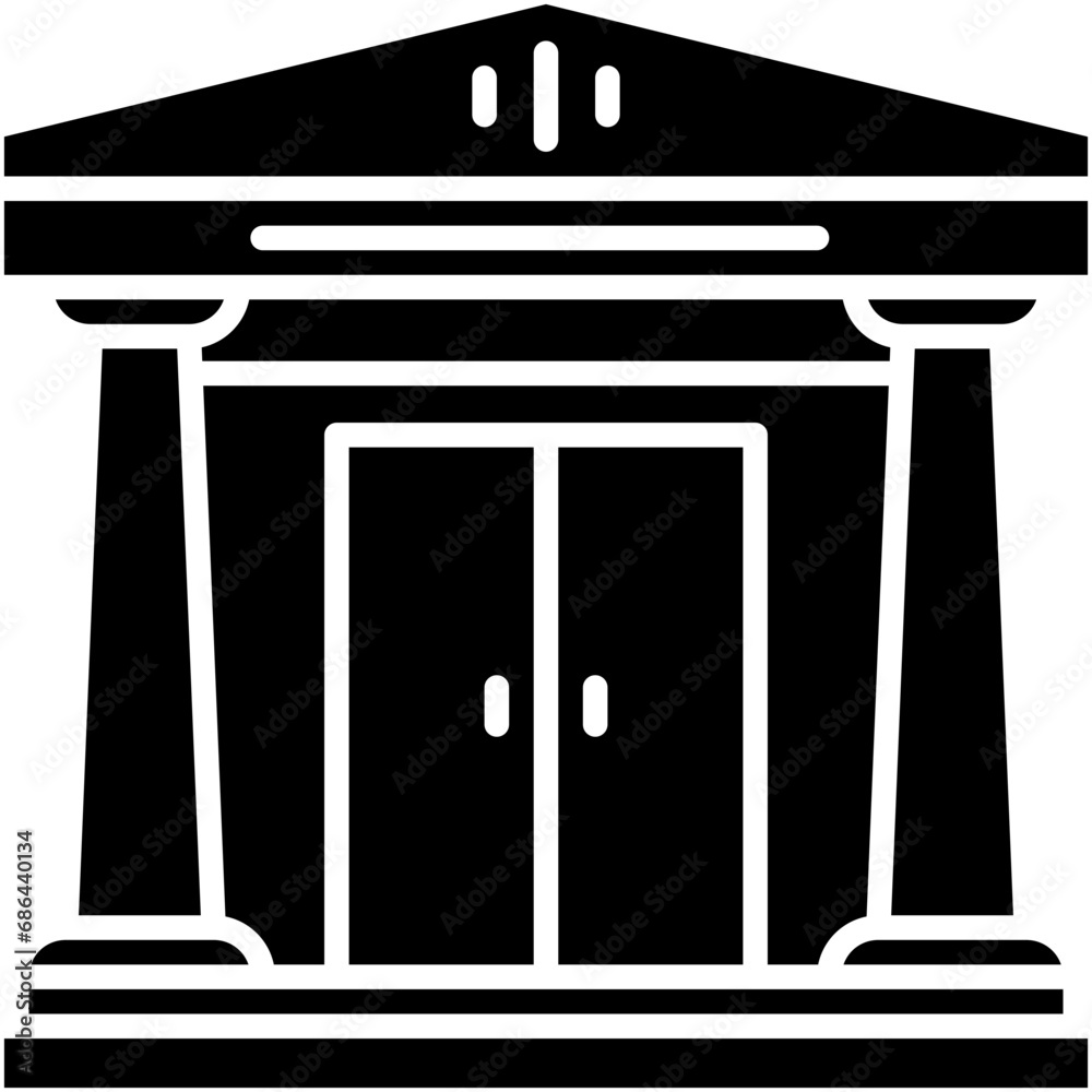 Court House Icon. Law Federal Government Pictogram Graphic Illustration. Isolated Simple Solid Icon For Infographic, App and Web Button. Court House Icon. Law Federal Government Pictogram Graphic Illustration. Isolated Simple Solid Icon For Infographic, App and Web Button.