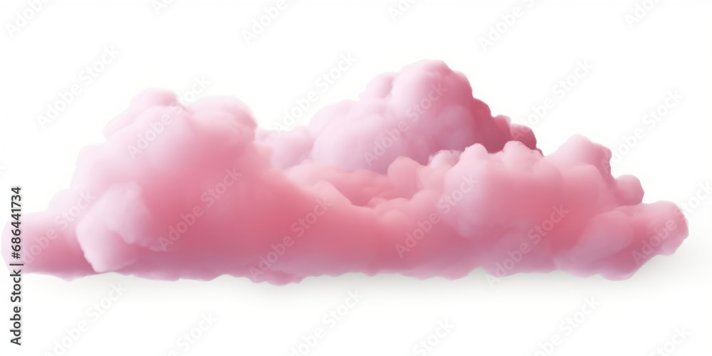 Soft pink clouds cutout backgrounds effect 3d rendering, Generative AI 