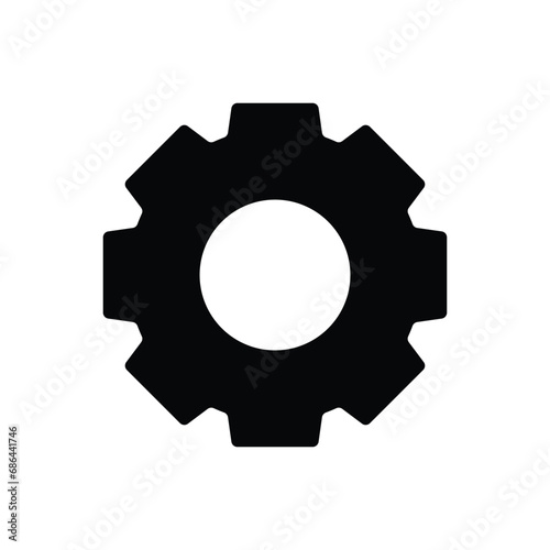 Gear icon silhouette design template isolated illustration