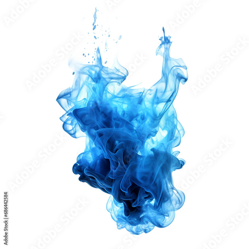 Blue fire isolated on transparent background