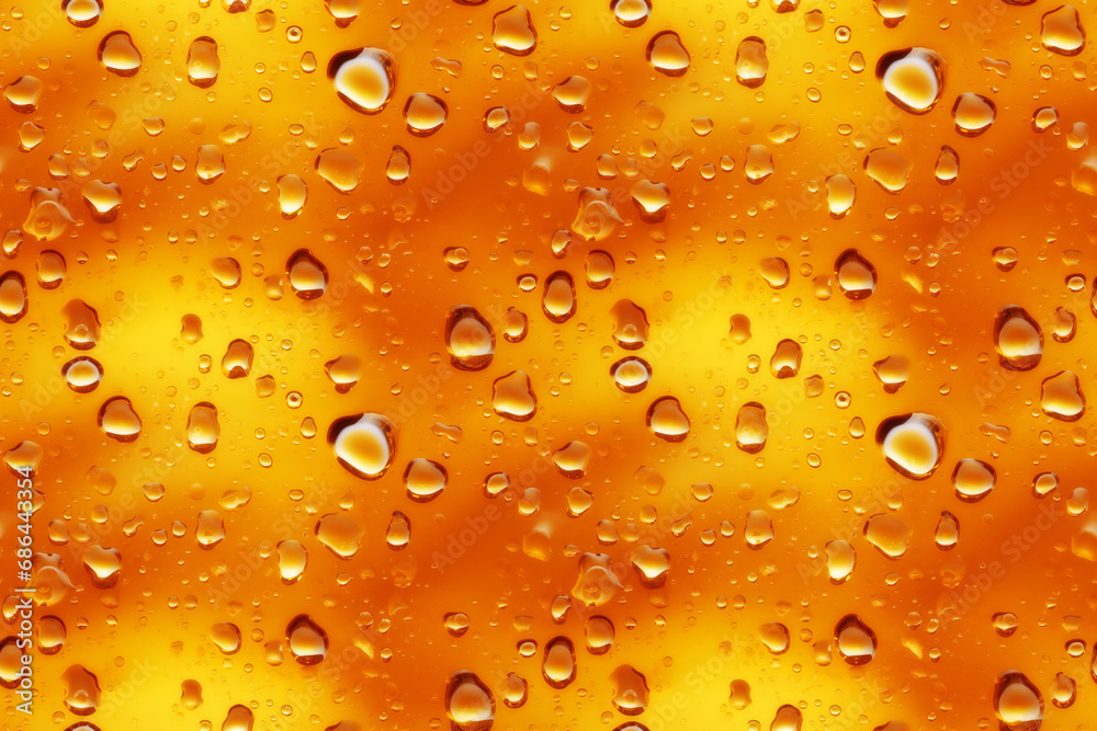 Golden Beer Glass with Close-Up Condensation. Seamless Repeatable Background. Golden Beer Glass with Close-Up Condensation. Seamless Repeatable Background.