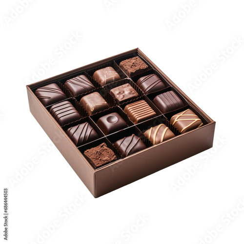 Box of chocolate candies isolated on transparent background © Tohamina