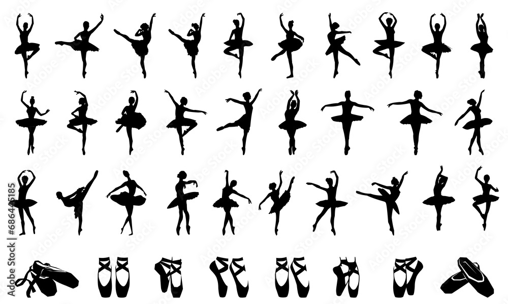 Ballet icon set - obrazy, fototapety, plakaty 