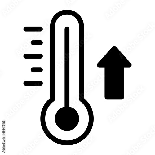 high temperature glyph icon