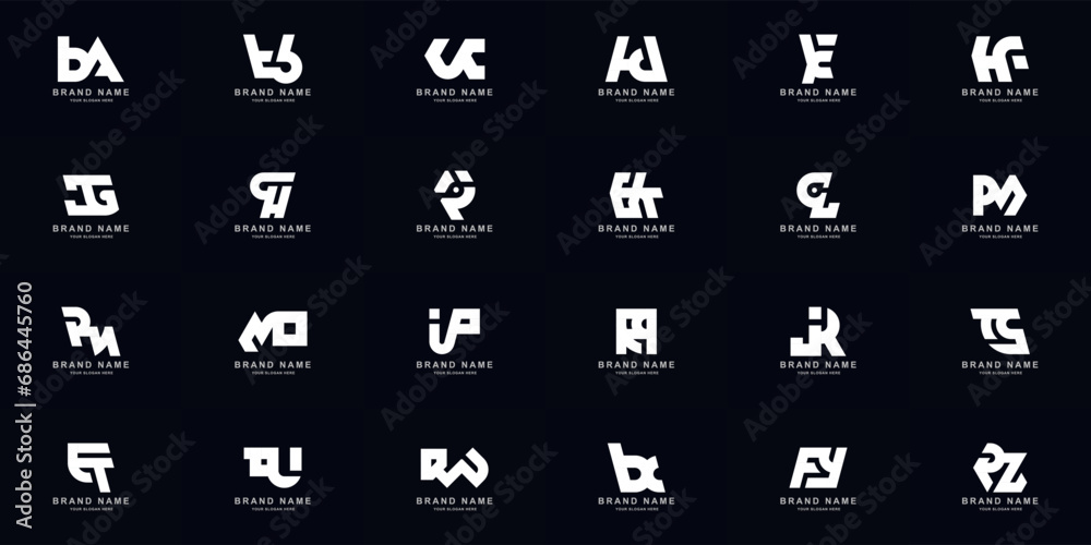 Collection full set abstract combine letter a - z monogram logo design Collection full set abstract combine letter a - z monogram logo design