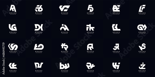 Collection full set abstract combine letter a - z monogram logo design