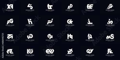 Collection full set abstract combine letter a - z monogram logo design