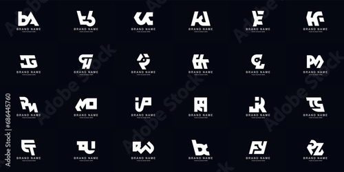 Collection full set abstract combine letter a - z monogram logo design
