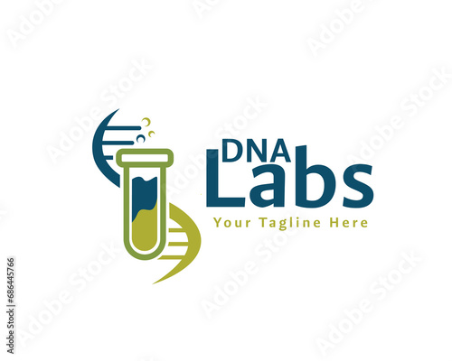 mini glass laboratory genetic science logo icon symbol design template illustration inspiration