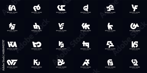 Collection full set abstract combine letter a - z monogram logo design