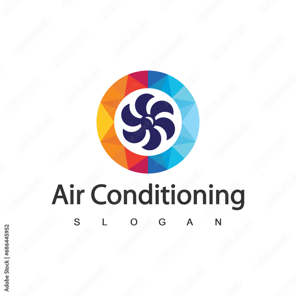 Air Conditioning Logo, HVAC Logo Concept Air Conditioning Logo, HVAC Logo Concept