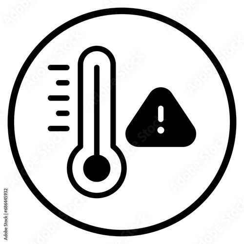 high temperature glyph icon