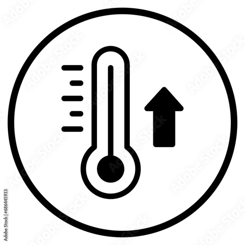 high temperature glyph icon