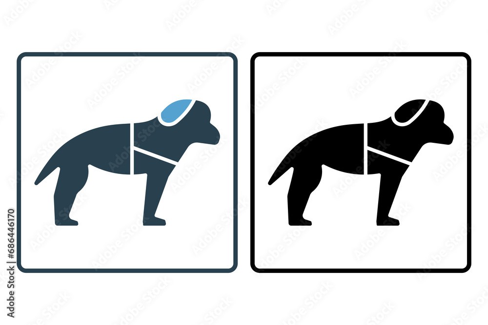Obraz premium guide dog icon. icon related to disability and disability symbol . solid icon style. Simple vector design editable