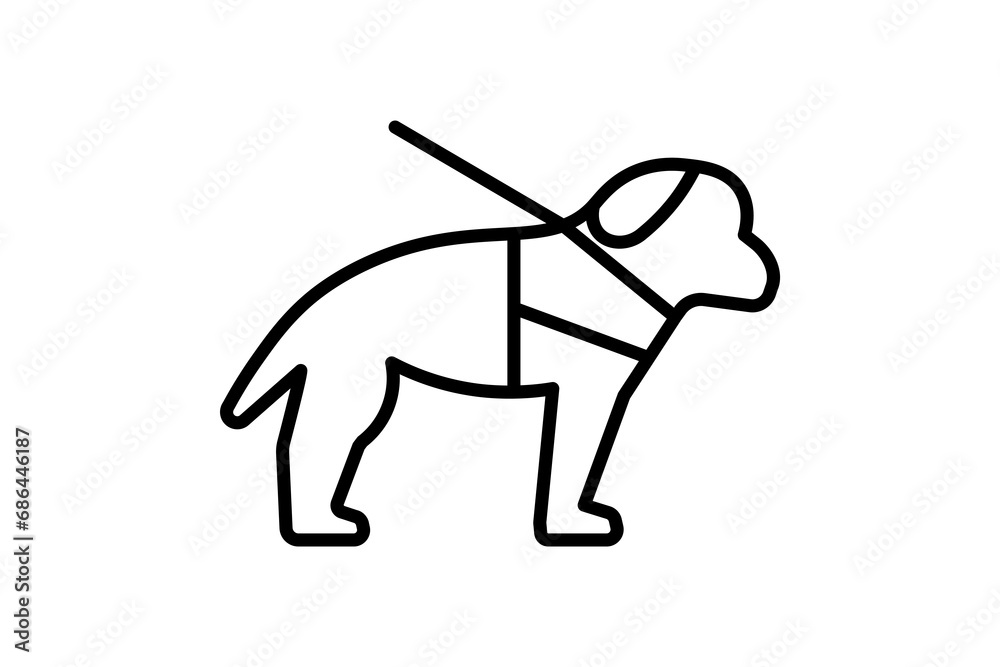 guide dog icon. icon related to disability and disability symbol . line icon style. Simple vector design editable