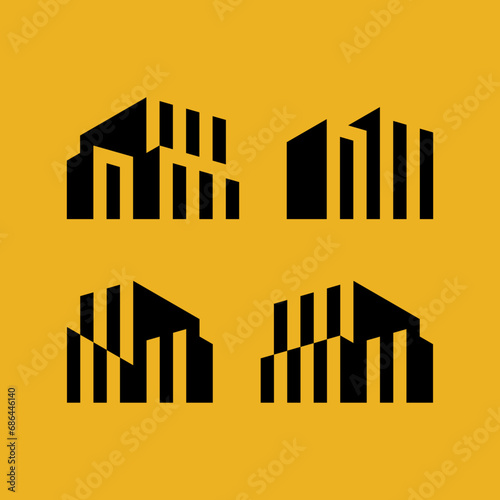 set of buildings