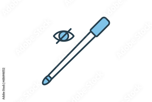 white cane icon. icon related to disability and disability symbol . flat line icon style. Simple vector design editable