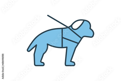 guide dog icon. icon related to disability and disability symbol . flat line icon style. Simple vector design editable