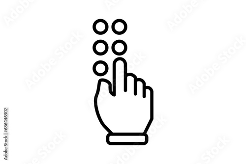 braille icon. icon related to disability and disability symbol . line icon style. Simple vector design editable