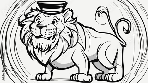 Lion carton character with formal dress vector image. Illustration of cute lion design graphic on the white background