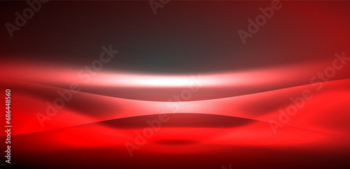 Neon-lit waves surge across background, mesmerizing dance of luminescence and motion. Dynamic backdrop captures essence of energy and modern aesthetics