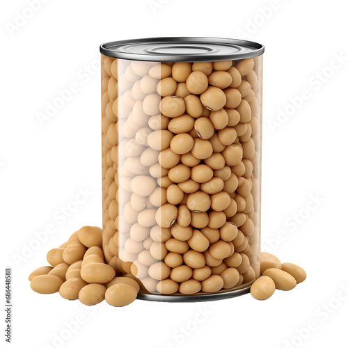 Canned pale legume viewed separately isolated on transparent background