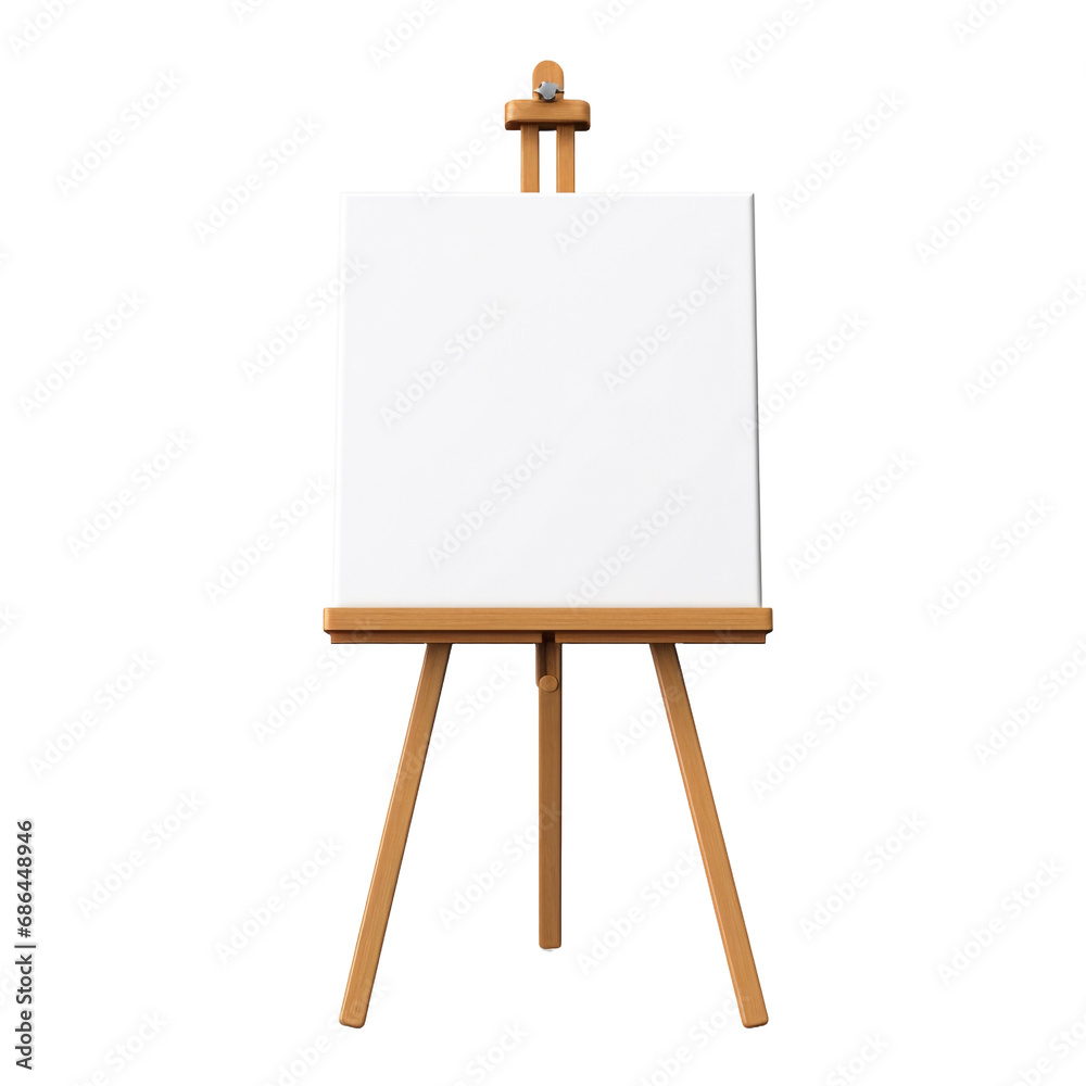 Canvas and easel photograph isolated on transparent background Canvas and easel photograph isolated on transparent background