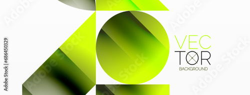 Serene gradient template. Circles and triangles mingle in minimalist perfection. Gentle fusion of forms and hues creates balanced yet captivating backdrop, embodying modern sophistication