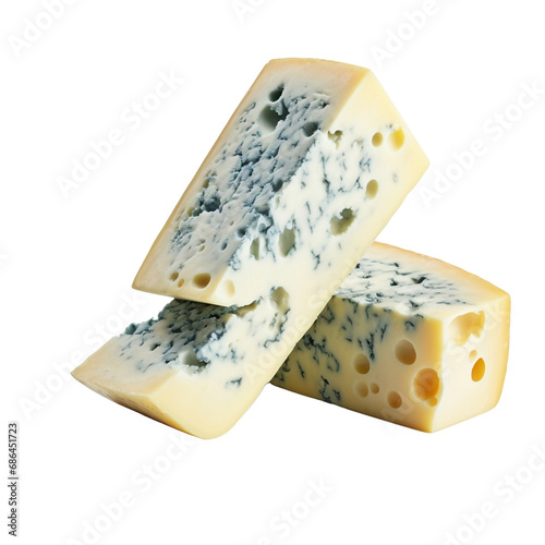 Cheese that is blue in color isolated on transparent background