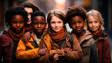 Radiant Diversity: Happy Children of Different Races Smiling at the Camera