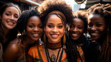 Diverse Radiance: Three Happy Women of Different Races Gazing at the Camera
