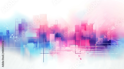 Tech background with watercolor style  soft color and neon color combination  Ai image generative  illustration graphic resource