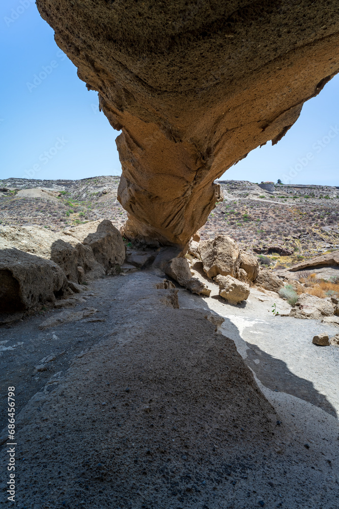 Natural formation. Stone arch of San Miguel de Tajao. Tenerife, Canary Islands, Spain.