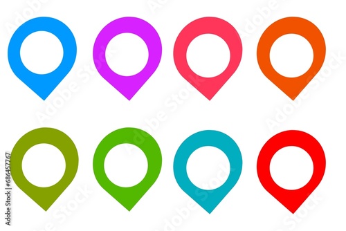 Free Download Red, blue, green, and orange location icon - GFXLoad