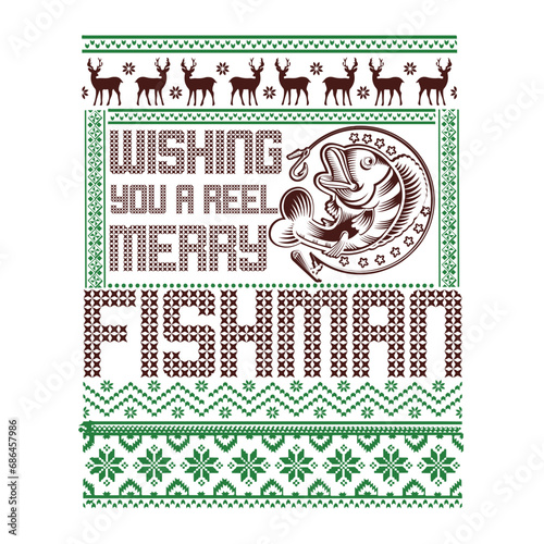 wishing you a reel merry fishman svg