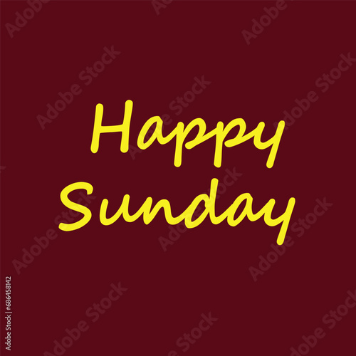 Happy Sunday Typography Flat Style Design Template for postcards, greeting cards, and happy Sunday background designs.